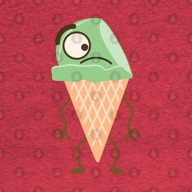 Pistachio Ice Cream Cone by Tooniefied
